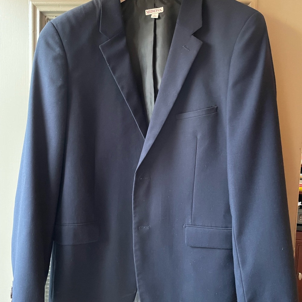 Men’s Merona navy blue blazer, L slim fit